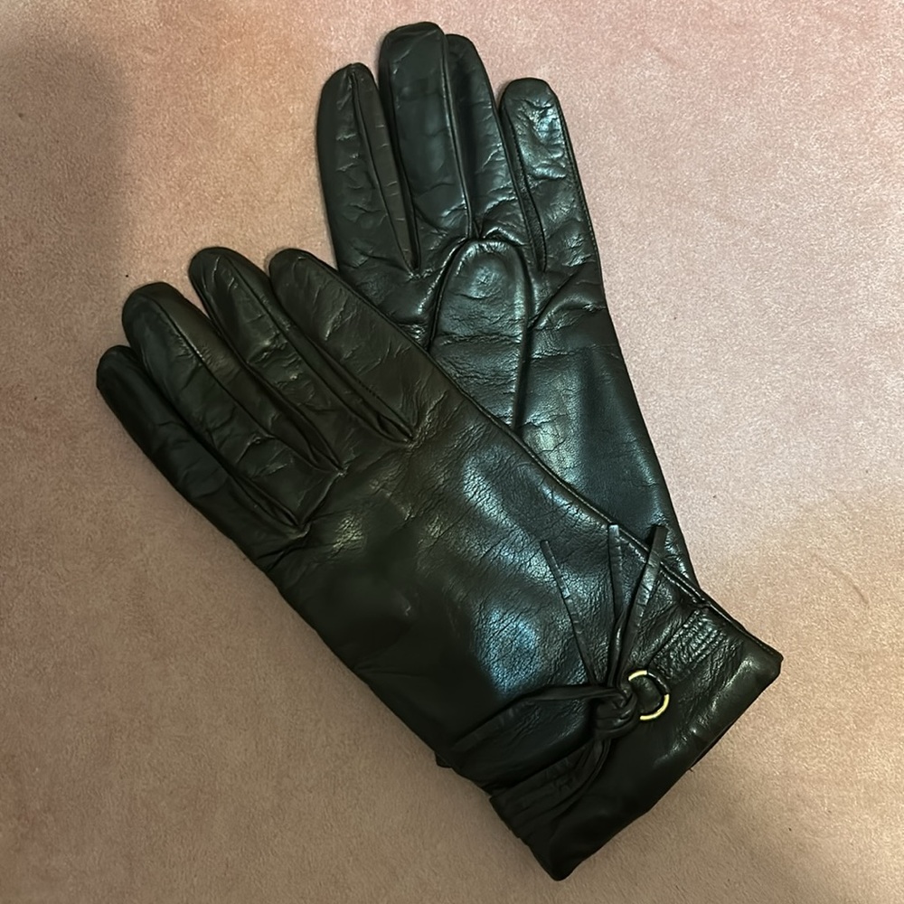 Ladies vintage Leather & Cashmere Driving Gloves
